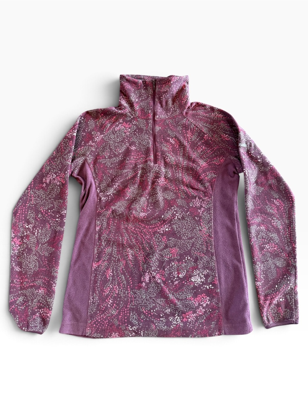 Columbia Women's Purple Patterned Half-Zip Ski Pullover Sweatshirt Medium